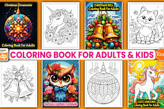 design adult and kids coloring book pages for amazon KDP