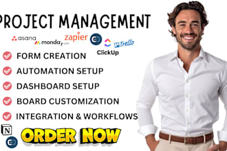 setup asana clickup suitedash monday crm boards automations project management