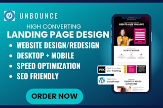 design landing pages or websites with wix, shopify, wordpress, webflow, unbounce