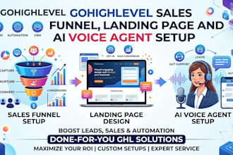 gohighlevel sales funnel landing page and ai voice agent setup