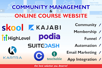 design skool circle so community, kajabi, thinkific podia online course website