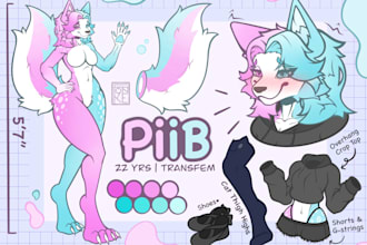 draw a furry character reference sheet