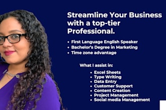 be your experienced virtual assistant for any admin tasks