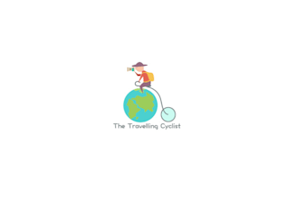 make attractive cycle travel cartoon logo