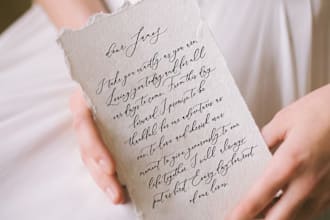 write anything calligraphy, hand lettering for wedding vows