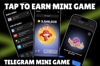 develop telegram mini app, telegram crypto game mini app, tapswap bot, notcoin