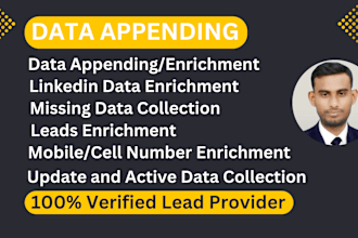 do data appending, enrichment, contact mobile numbers and data entry
