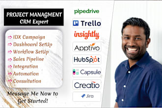 setup insightly apptivo trello jira creatio nimbie capsule pipedrive hubspot CRM
