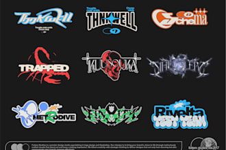 create y2k grunge streetwear logo design
