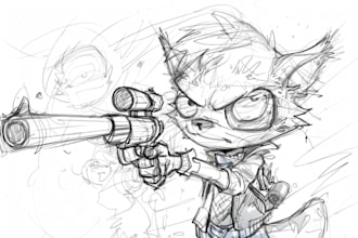 create amazing comic cartoon sketch character