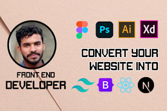 convert figma to react js or next js with tailwind css