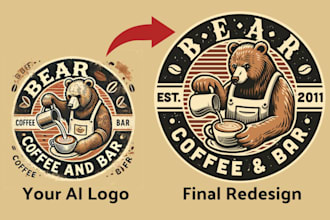 redraw and fix ai logo or image to vector