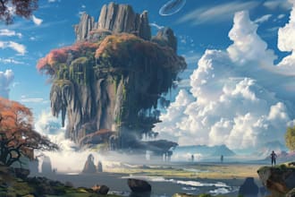 draw realistic illustration, environment concept art