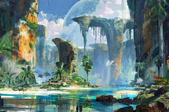 create environment illustration or concept art