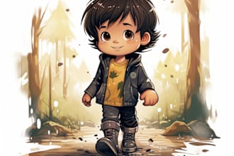 do watercolor children story books illustration with ai