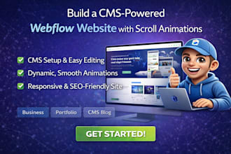 build a cms powered webflow website with scroll animations