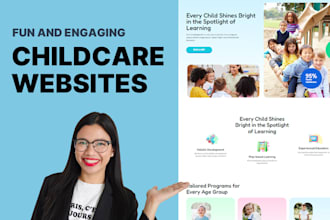 design kindergarten, preschool, childcare, daycare website
