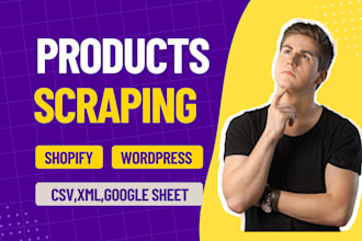 scrap products and import in shopify and woocommerce