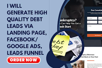 generate a high quality debt settlement leads via landing page facebook ads