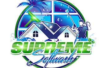 create home cleaning, pressure washing, power washing, and cleaning service logo