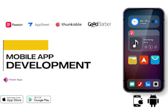 develop ai mobile app on goodbarber thunkable appsheet passion io softr glide