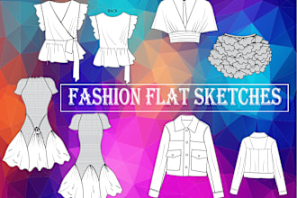 create fashion illustration technical flat drawing cad