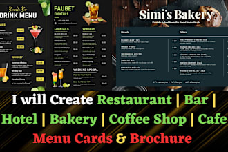 design bar, café, restaurant, hotel menu cards, flyer or broacher