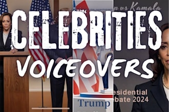 do celebrity donald trump vs kamala harris voice over
