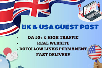 publish UK and USA guest post with unique article on do follow backlinks