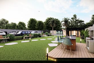 design backyard, garden, pool, patio landscape, terrace, roof top, 3d renders
