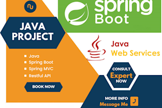 develop java project,spring boot,rest api, microservice, java programing