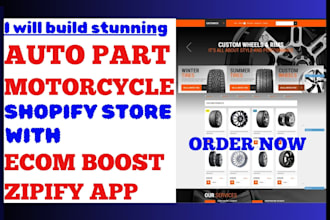 build exclusive auto part store motorcycle store using ecom boost zipify app