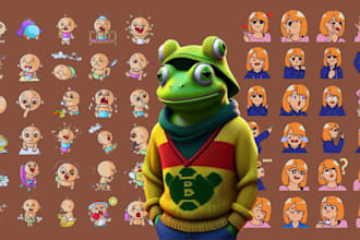 create animated telegram stickers for your crypto meme project, goofy meme art
