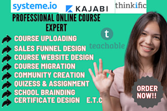 thinkific sales funnel online course on kajabi teachable and thinkific website