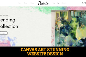 design canvas art shopify decor store wall art website art print on demand store