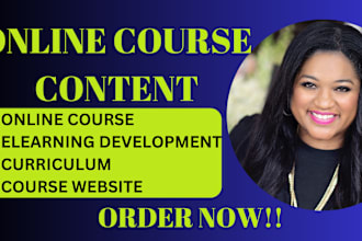 prepare online course content elearning curriculum, workbook and website design
