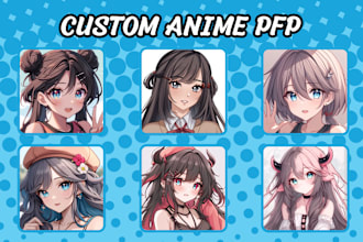 draw anime art for your original character, pfp, vtuber character