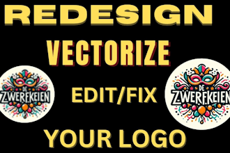 do vectorize, logo redesign, remake, modify, redraw and vector tracing
