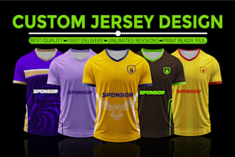do custom, sports, esports ,score football or sublimation jersey design