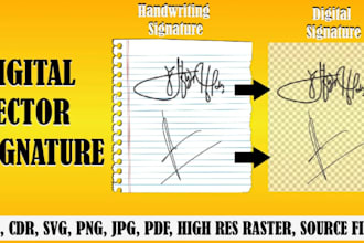 vectorize, trace, digitize hand drawn signature to vector