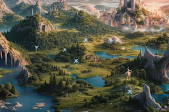 create a beautiful fantasy map in 4k for you