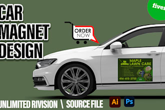 design a frame sign,step and repeat banner, car magnet,