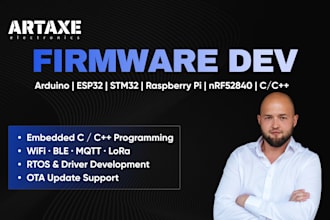 develop embedded firmware for esp32 stm32 arduino products