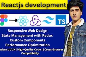 convert figma designs to reactjs with redux and tailwind CSS