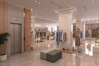 design and render your 3d retail stores, shops, residential interior design