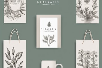 design a hand drawn botanical logo with a brand identity