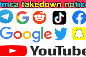 takedown remove harassing content tiktok,x,yt,reddit,fb,google,instagram by dmca