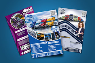 do logistic, trucking, cargo, freight broker and transport flyer design