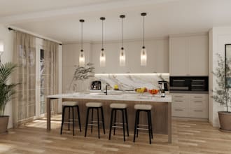 design your kitchen ,  model and provide you with realistic 3d render