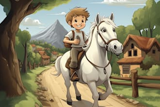 do children storybook illustration and cover with ai